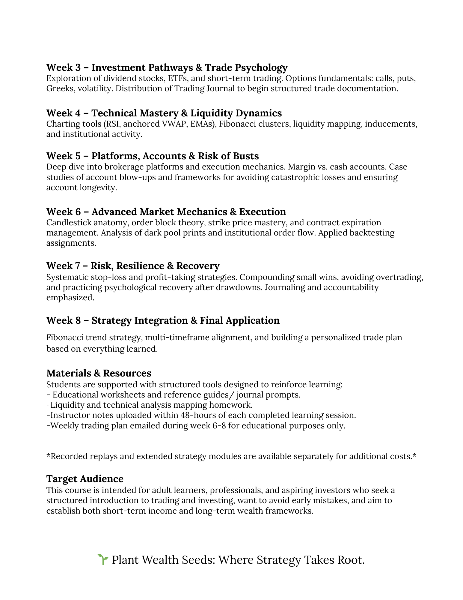Options and Market Foundations Intensive